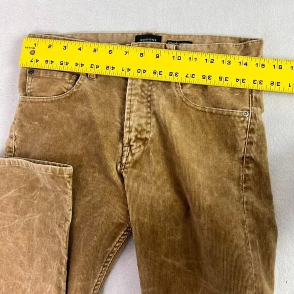 Quicksilver Jeans Pants Mens 28 Brown Straight Tapered Fit Corduroy - Picture 13 of 16